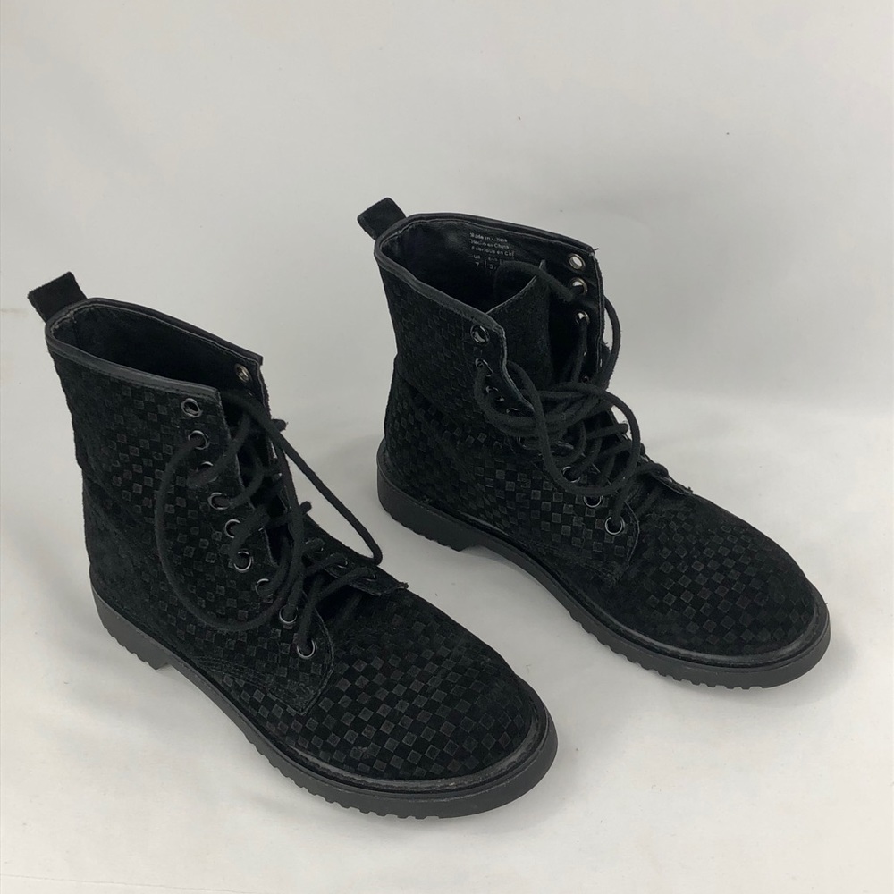 Shelly London black checkered boots